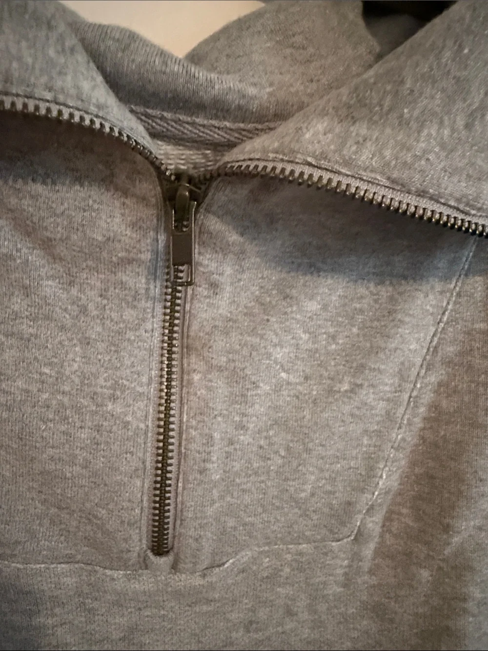 J. Crew Heather Gray Half-Zip Funnel Sweatshirt